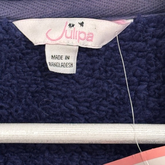 Julipa Butterfly Fleece Navy Blue Pink Jacket Women's Size 16 NWT - Picture 7 of 13